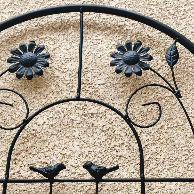 86,7 x 19,7 Graticcio da Giardino in Metallo Nero Antiruggine per Piante Rampicanti