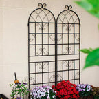 86,7 x 19,7 Graticcio da Giardino in Metallo Nero Antiruggine per Piante Rampicanti