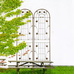 86,7 x 19,7 Graticcio da Giardino in Metallo Nero Antiruggine per Piante Rampicanti