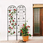 86,7 x 19,7 Graticcio da Giardino in Metallo Nero Antiruggine per Piante Rampicanti