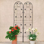 MAYEERTY 2 Pack 86.7 x 19.7 Black Rustproof Metal Garden Trellis for Climbing Plants