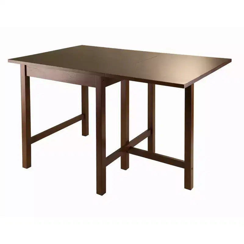 Tavolo da pranzo a ribalta con sedie a pioli, design salvaspazio, legno/noce antico