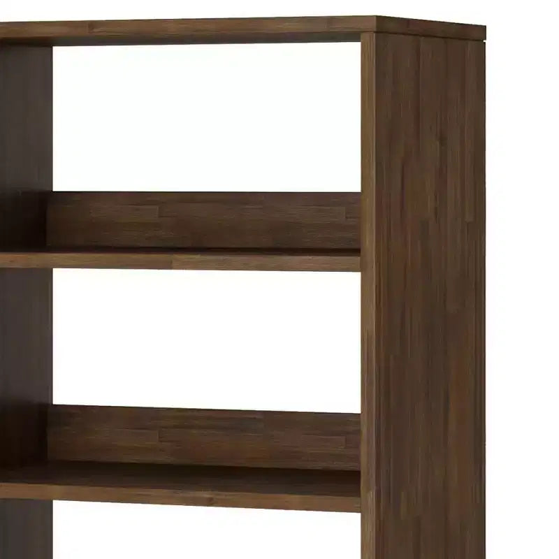 Libreria alta Saylor da 162 cm con gambe a forcina e cassetto - Design industriale, legno di acacia