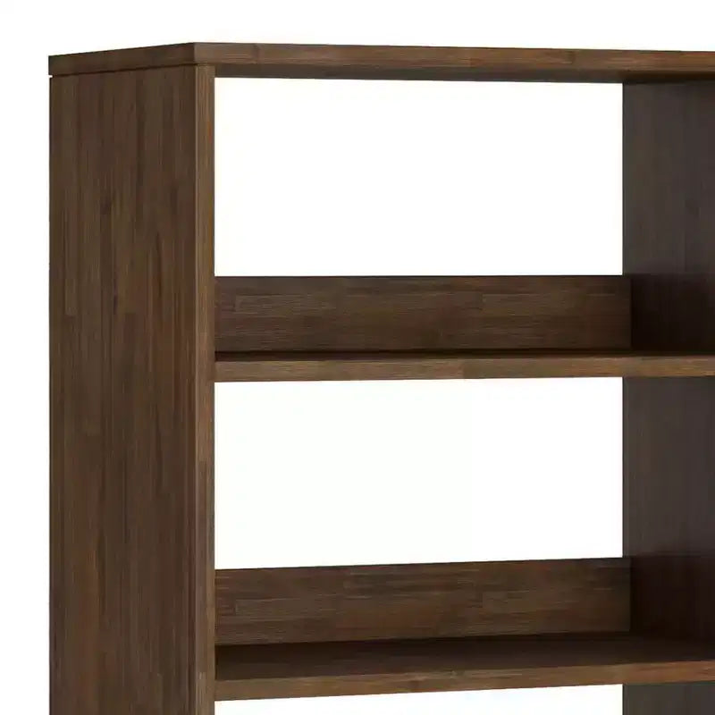 Libreria alta Saylor da 162 cm con gambe a forcina e cassetto - Design industriale, legno di acacia