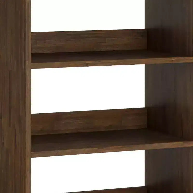 Libreria alta Saylor da 162 cm con gambe a forcina e cassetto - Design industriale, legno di acacia