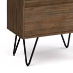 Libreria alta Saylor da 162 cm con gambe a forcina e cassetto - Design industriale, legno di acacia