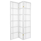 6 ft. Tall Double Cross Shoji Screen - White (3 Panels)