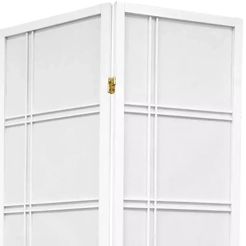 Paravento Shoji Double Cross da 6 piedi di altezza - Bianco, 3 Pannelli