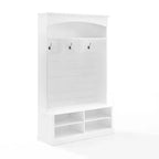 Bartlett Hall Tree White - Crosley: Bench Seat, Shoe Storage, 3 Double-Prong Hooks