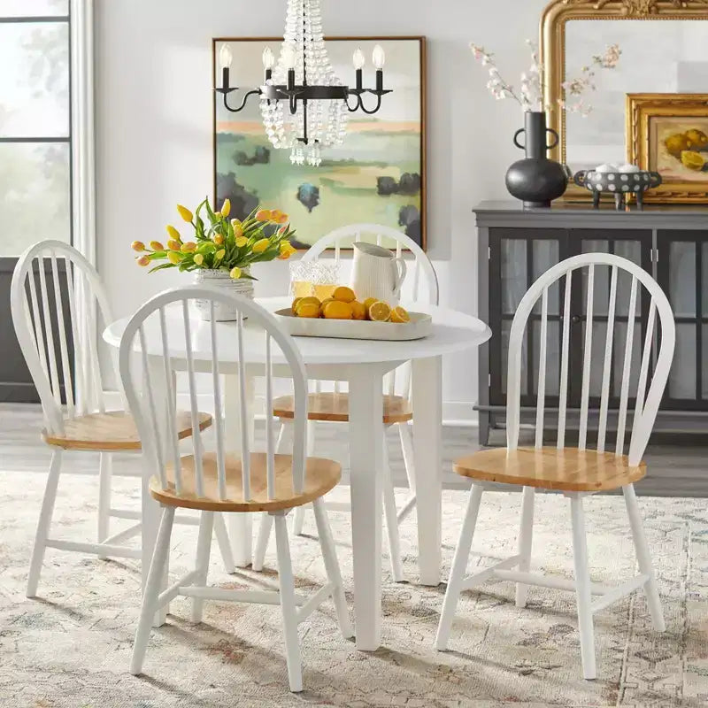 Sedie da pranzo Windsor con fuso in legno massello stile rustico
