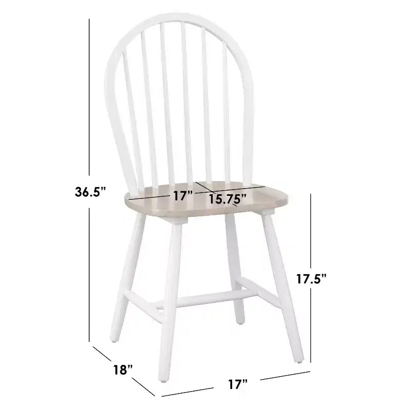 Sedie da pranzo Windsor con fuso in legno massello stile rustico