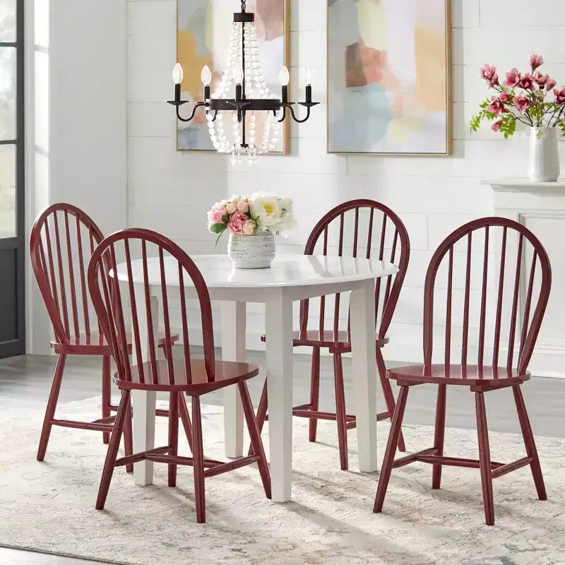 Sedie da pranzo Windsor con fuso in legno massello stile rustico