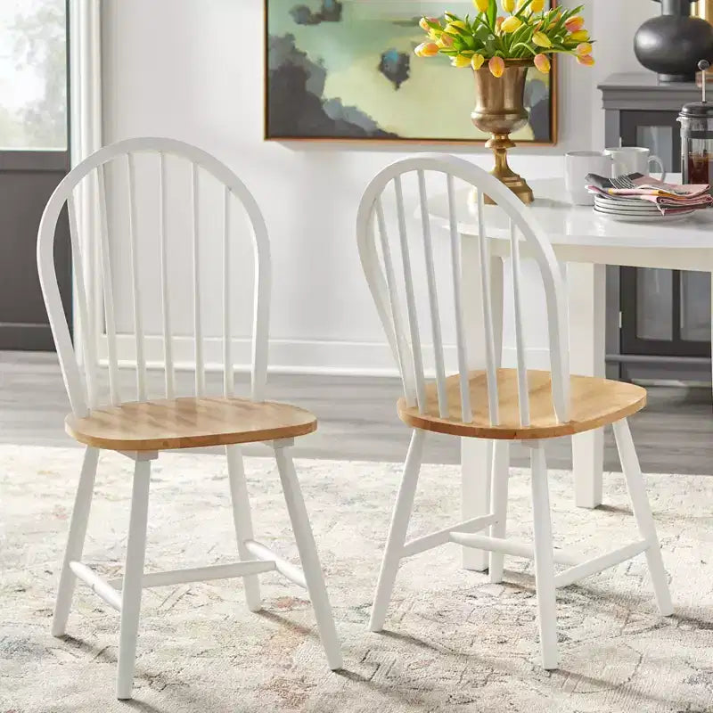 Sedie da pranzo Windsor con fuso in legno massello stile rustico