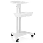 Esthology Rolling Equipment Cart - Salon Trolley Stand, White