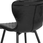 Sedia imbottita contemporanea in vinile nero