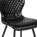 Sedia imbottita contemporanea in vinile nero