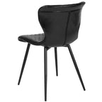 Sedia imbottita contemporanea in vinile nero