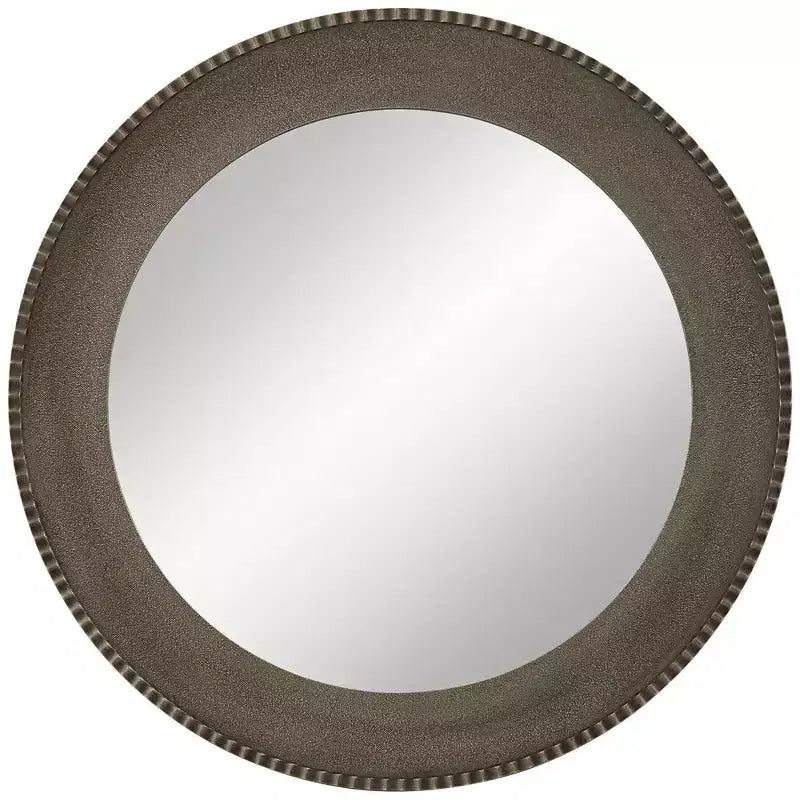 Uttermost Empire Matte Metallic Silver 34 Round Wall Mirror