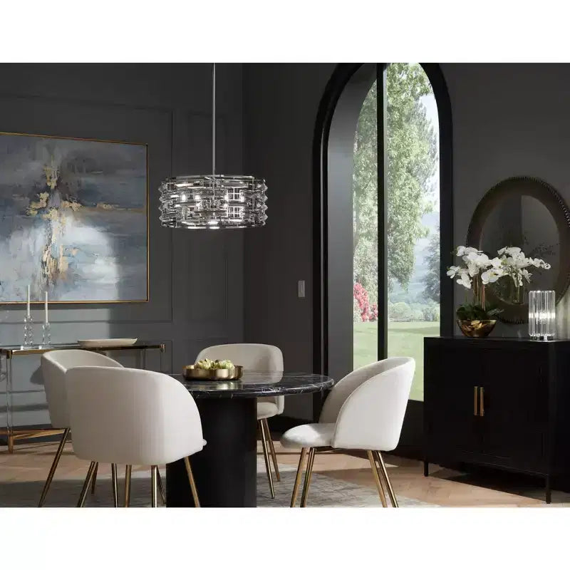 Specchio da parete rotondo Empire Matte Metallic Silver 34