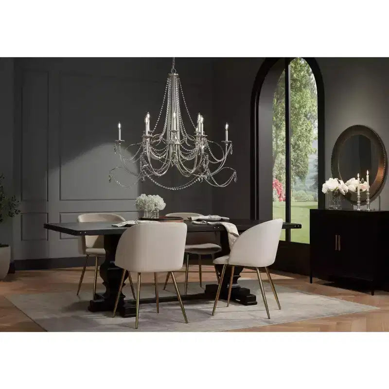 Specchio da parete rotondo Empire Matte Metallic Silver 34