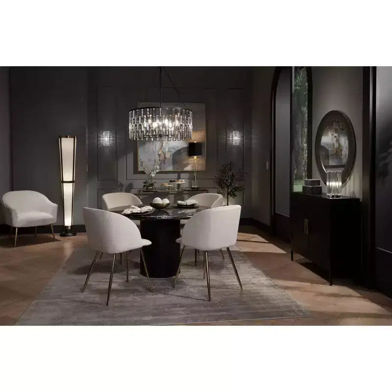 Specchio da parete rotondo Empire Matte Metallic Silver 34