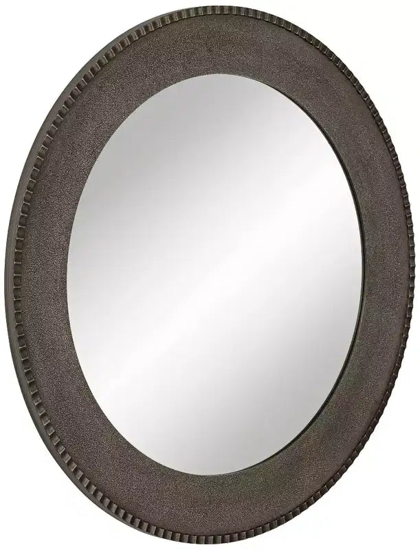 Specchio da parete rotondo Empire Matte Metallic Silver 34