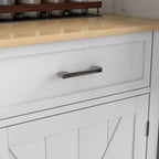 Isola da Cucina con Ruote, Mobiletto con Ripiano a Scomparsa in Legno per Colazione, Carrello da Cucina Stile Rustico con 2 Cassetti e Ripiani Regolabili, per Sala da Pranzo