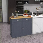 Isola da Cucina con Ruote, Mobiletto con Ripiano a Scomparsa in Legno per Colazione, Carrello da Cucina Stile Rustico con 2 Cassetti e Ripiani Regolabili, per Sala da Pranzo